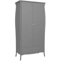 VCM ebuy24 Kleiderschrank 1 Schublade 2 Türen Grau,