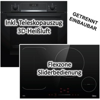 Bosch Herdset Bosch Backofen AutoPilot Teleskopauszug + Midea Flex-Induktionskochfeld