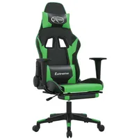 VidaXL Gaming-Stuhl mit Massage & Fußstütze Schwarz & Grün