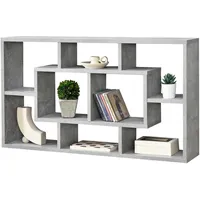 [en.casa] Wandregal Saputit 85x16x48 cm, Betonoptik Grau
