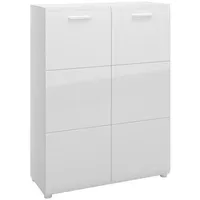 Lomadox Schuhschrank Kommode 90 cm breit in weiß Hochglanz