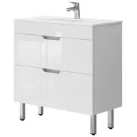 Vicco Waschbecken mit Unterschrank 80 cm breit, Waschtisch Hochglanz