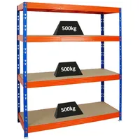 Proregal Schwerlastregal Rhino HxBxT 180x160x60cm Fachlast 500kg 4X Spanplatten-Ebenen