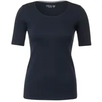 Cecil Damen Style Lena Basic T-Shirt Baumwolle, Universal Blue,