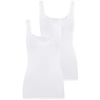 SCHIESSER Damen Trägertop (2er Pack) Unterhemd, Weiß (Weiss 44