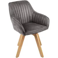 Riess-Ambiente Armlehnstuhl, grau Textil, 62x84x62 cm, Esszimmer, Stühle, Esszimmerstühle,