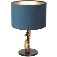 Steinhauer Tischleuchte Schlafzimmerlampe Schreibtischleuchte Nachttischleuchte Velour Blau
