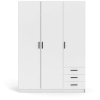 VCM Spell Kleiderschrank 3 Türen und 3 Schubladen weiß.