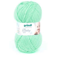 Gründl Wolle Baby uni 50 g mint Handarbeit