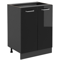 Vicco Küchenunterschrank R-Line, Schwarz 60 cm ohne Arbeitsplatte