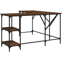 VidaXL Schreibtisch Braun Eichen-Optik 139x139x75 cm Holzwerkstoff