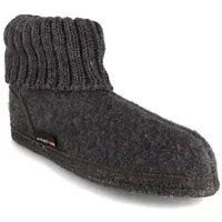 HAFLINGER Hüttenschuh Karl Filzpantoffel mit Kragen Hausschuh Anthrazit, Gr.