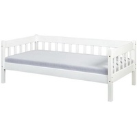 Interlink Bett weiß Holz, Kiefer, massiv, 90x200 cm -