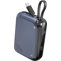 4smarts Powerbank Pocket mit USB-C Kabel 10000mAh 30W Steel