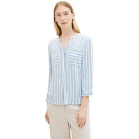 Tom Tailor Bluse Mit 3/4-ärmeln Offwhite Blue Vertical Stripe