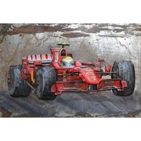 Garden Pleasure Wandbild 3D Rennwagen, Metall