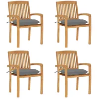 VidaXL Stapelbare Gartenstühle mit Kissen 59,9 x 96,1 x