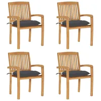 VidaXL Stapelbare Gartenstühle mit Kissen 59,9 x 96,1 x