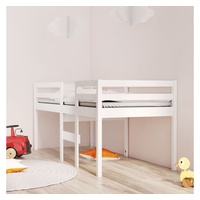 VidaXL Hochbett Weiß 90x200 cm Massivholz Kiefer
