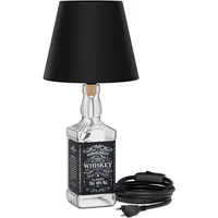 Ledscom.de Tischlampe FLAKO, Textilkabel + Lampenschirm schwarz, inkl. E27