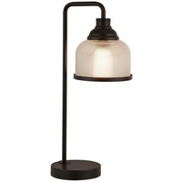 Searchlight Xxxl Tischleuchte Retro Glas Wohnzimmerlampe schwarz H 45
