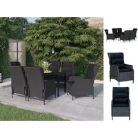 VidaXL 7-tlg. Garten-Essgruppe Dunkelgrau