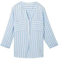 Tom Tailor Bluse Mit 3/4-ärmeln Offwhite Blue Vertical Stripe