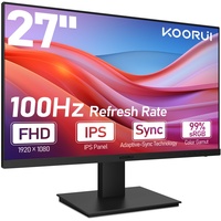 KOORUI PC Monitor 27 Zoll, Gaming Bildschirm 100Hz Full