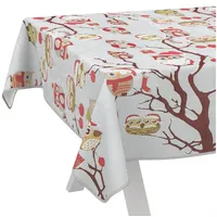 ANRO Wachstuchtischdecke Weihnachts Tischdecke abwaschbar Wachstuch Weihnachten Wachstischdecke Eulen