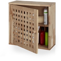 Relaxdays Wandschrank, Walnuss, 2 Fächer, Magnetverschluss, Hängeschrank Badezimmer, Küche,