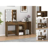 VidaXL LED-Schminktisch mit Schrank Räuchereiche Holzwerkstoff