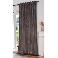 Gardinenbox Vorhang Samt Damast HxB 245x140 cm Grau Rosegold