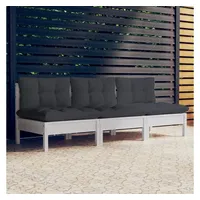 VidaXL Loungesofa 3-Sitzer weiß