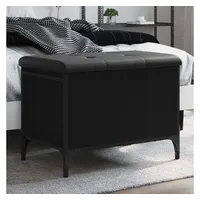 VidaXL Sitzbank mit Stauraum Schwarz 62x42x45 cm Holzwerkstoff