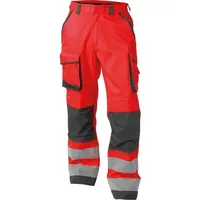 DASSY Warnschutzhose mit Kniepolstertaschen, neonrot/zementgrau, Gr. 58