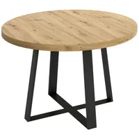 Dmora Ausziehbarer-Tisch Dazz, runde ausziehbare Konsole, ovaler Mehrzweck-Esstisch, 110/158