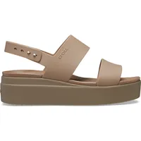 Crocs Brooklyn Low Wedge Sandalen, Latte/Mushroom, 37/38 EU