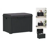 VidaXL Gartentruhe mit Sitzkissen Anthrazit 125 L PP