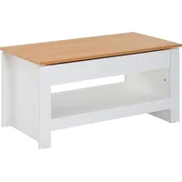 FineBuy Wohnzimmertisch Weiß 85x47x42cm Sofatisch Tisch mit Stauraum
