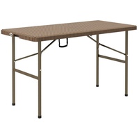 Outsunny Campingtisch Klapptisch mit Rattanoptik, Buffettisch für 4 Personen,