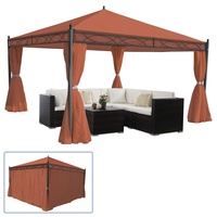 MCW Pergola Calpe, Garten Pavillon, stabiles 7cm-Gestell mit Seitenwand