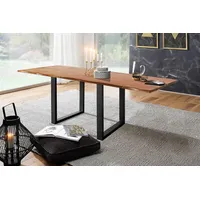 KAWOLA Esstisch LORE 140x90cm Akazie massiv nussbaumfarben natürliche Baumkante