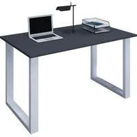 VCM my office Lona Schreibtisch anthrazit rechteckig, U-Fuß-Gestell silber
