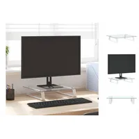 VidaXL Monitorständer Weiß 40x35x8 cm Hartglas und Metall
