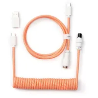 Keychron Coiled Aviator USB-C Cable Straight - Pink Orange