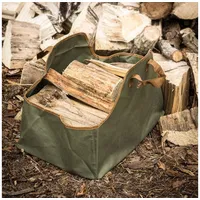 Antikas Kaminholztragetasche, Holztasche, Kamintasche, Kaminholz-Tragetasche, Holztrage,