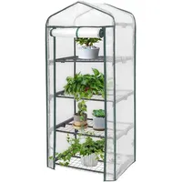 Woltu Foliengewächshaus Gartenhaus Gemüse große Auswahl 69x49x158 cm weiß