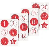 Heyda Sticker Adventzahlen rund rot 4 cm