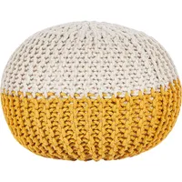 Beliani Pouf gelb / beige ⌀ 50 cm CONRAD