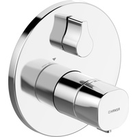 Hansa HANSALIVING Wannen- und Brausearmatur, Fertigmontageset/Thermostat, rund, ohne Sicherungseinrichtung